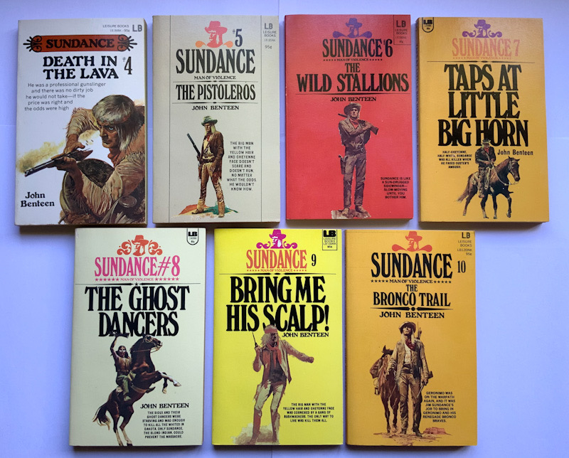 Vintage United States Western Sundance pulp fiction books 1970s